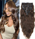 8pcs Brown Natural Wave Hair Extensions